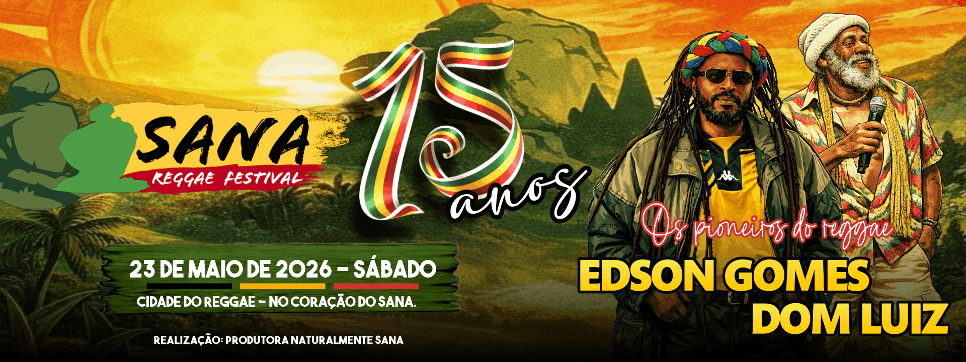 15ª EDIÇÃO DO SANA REGGAE FESTIVAL CELEBRA 15 ANOS COM EDSON GOMES NO PRÓXIMO SÁBADO (23)
